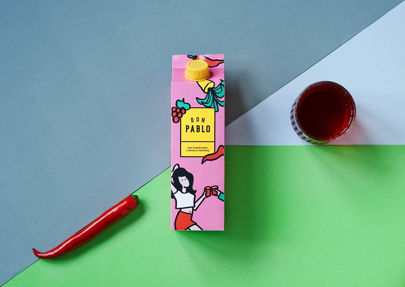 炎炎夏日，這樣的插畫包裝與果汁更配哦！