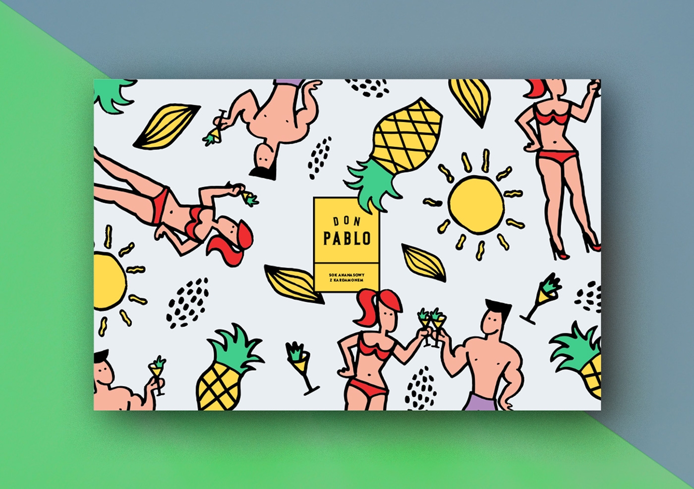 炎炎夏日，這樣的插畫包裝與果汁更配哦！