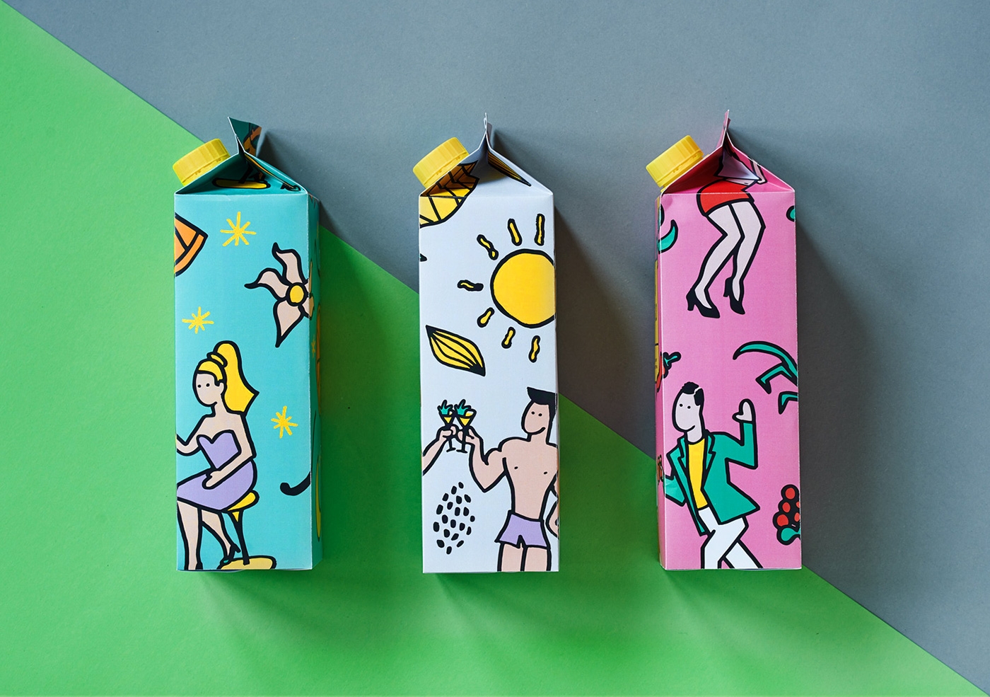 炎炎夏日，這樣的插畫包裝與果汁更配哦！