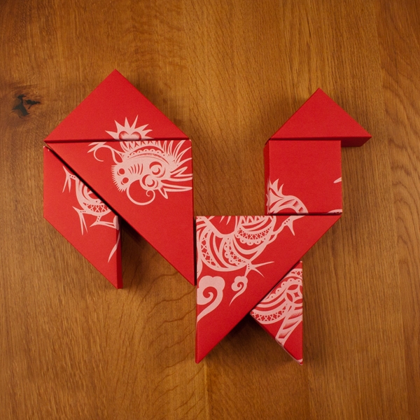 春節禮品盒包裝設計，新年七巧板的妙用