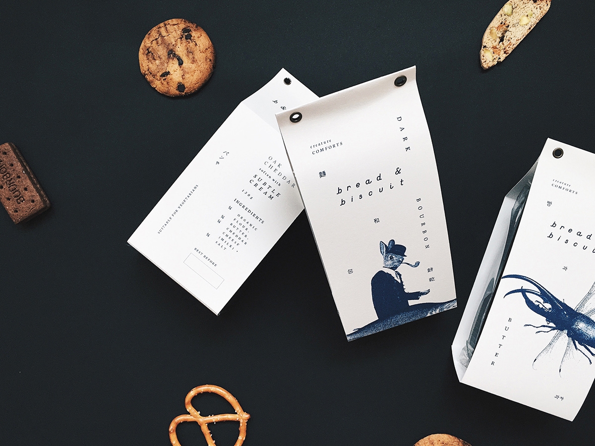 概念化早餐,面包與餅干食品飲料包裝設計