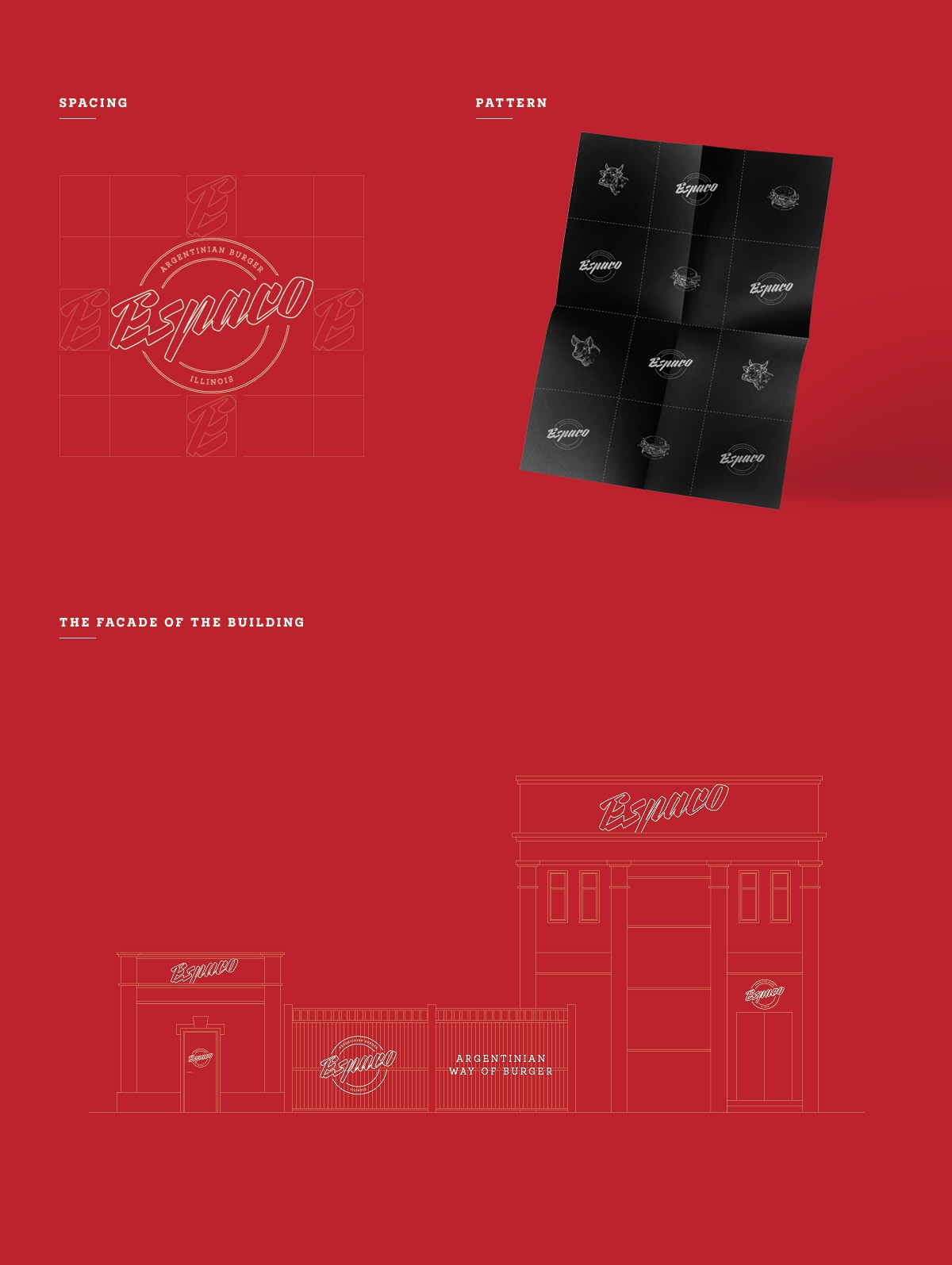 Espaco漢堡、薯條和飲料西餐店品牌包裝設計