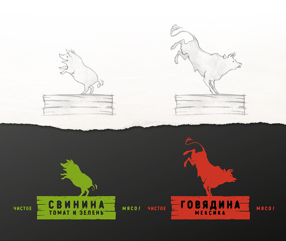 西部牛肉干包裝插畫