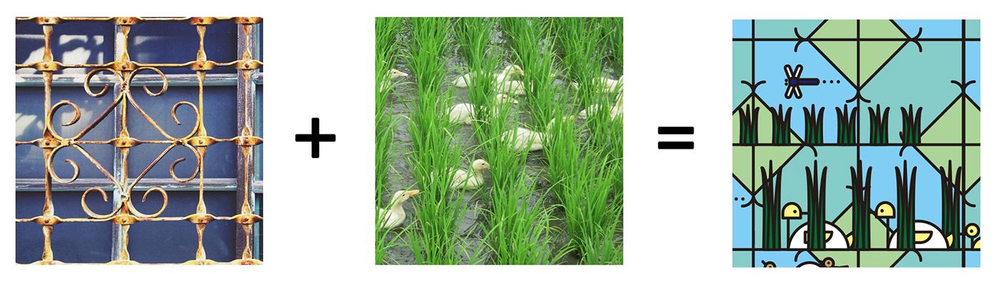 鴨米餅插畫包裝標志設計