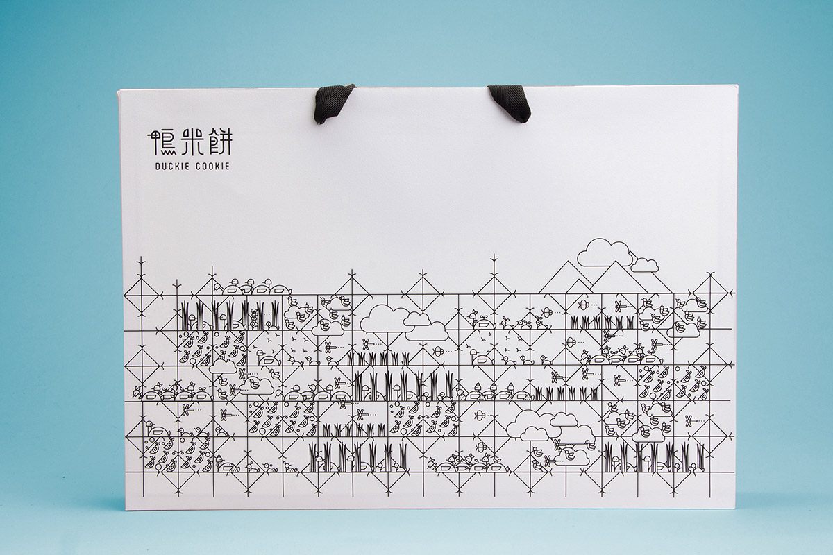 鴨米餅插畫包裝手提袋設計