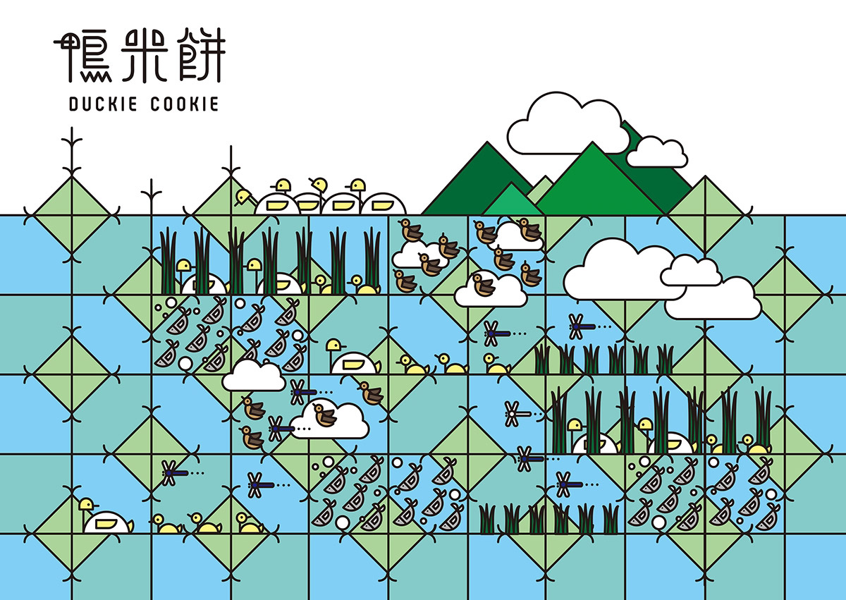 鴨米餅包裝設計插畫1