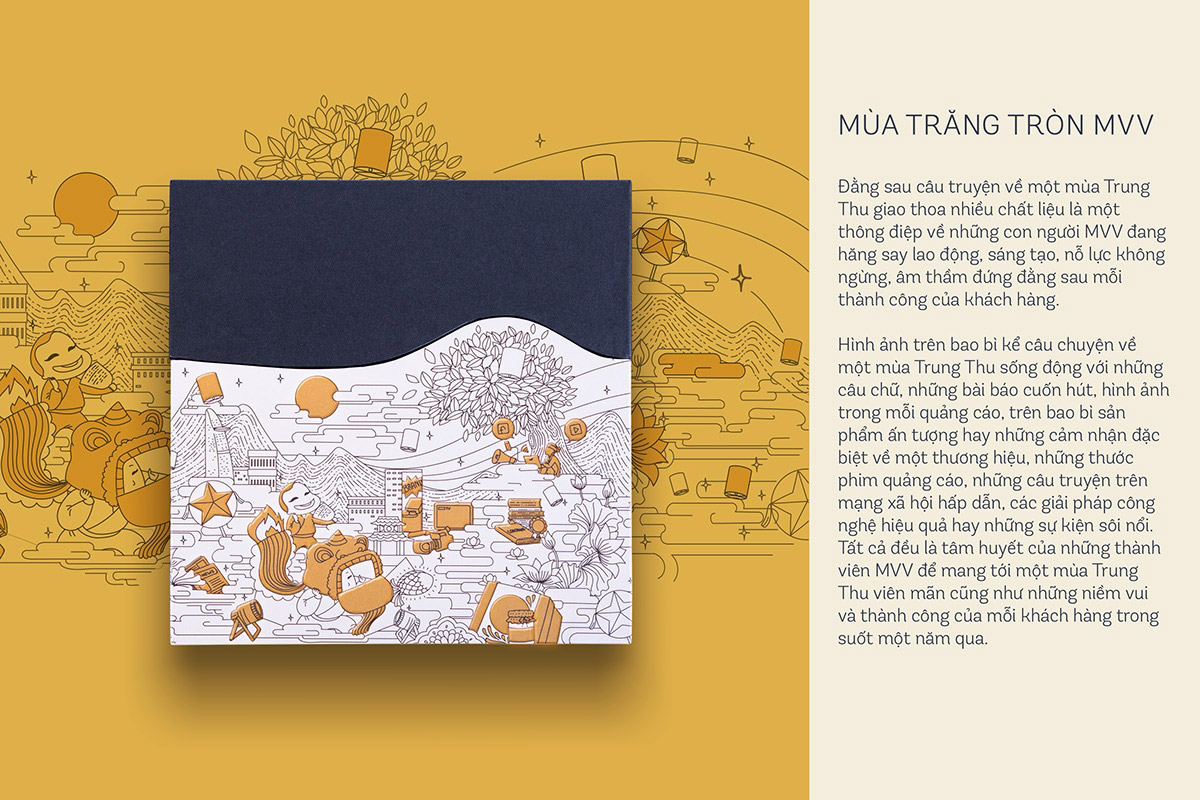 越南月餅插畫包裝設計